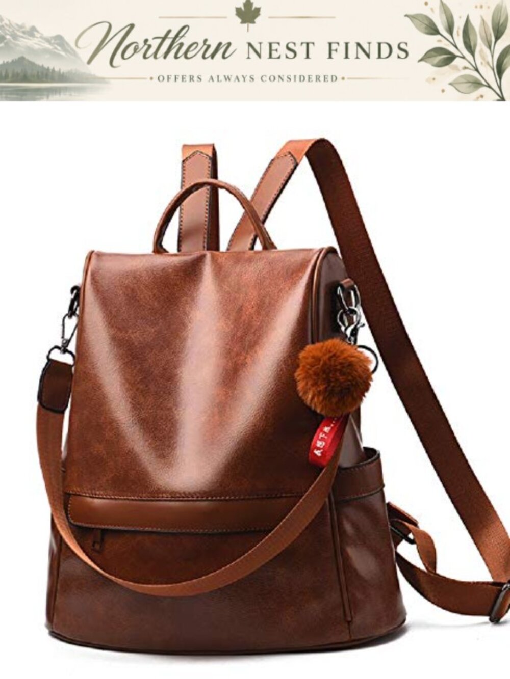 Women Backpack Purse PU Leather Anti-theft Travel Shoulder Bag